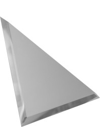 Треугольная зеркальная серебряная плитка с фацетом 10мм ТЗС1-04 - 300х300 мм/10шт