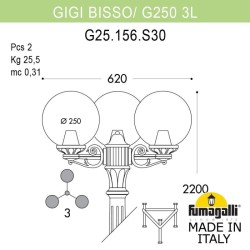 Садовый светильник Fumagalli G25.156.S30.AZE27