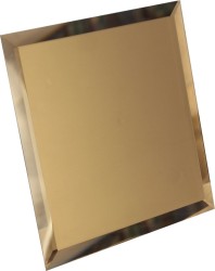 Квадратная зеркальная бронзовая плитка с фацетом 10мм КЗБ1-03 - 250х250 мм/10шт