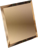 Квадратная зеркальная бронзовая плитка с фацетом 10мм КЗБ1-01 - 180х180 мм/10шт