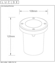 Тротуарный светильник LUCIDE 11801/01/12