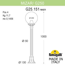 Садовый светильник Fumagalli G25.151.000.AXE27